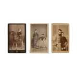 Familia Ștefănescu, trei fotografii tip carte-de-visite, ateliere F. Mandy, F. Duschek și Szollosy, cca. 1880