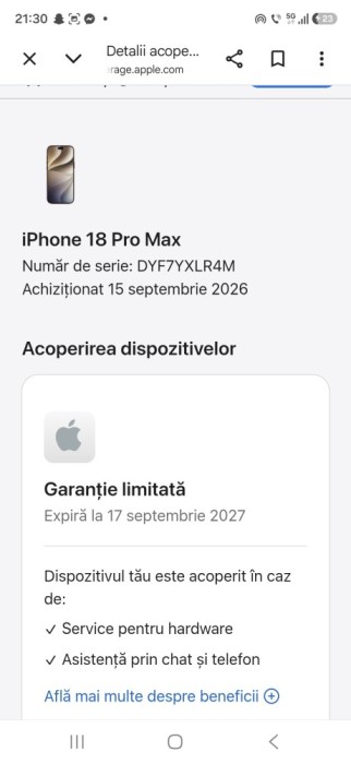 Vand Iphone 18 Pro Max 1TB