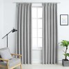 Draperii opace cu c&acirc;rlige, 2 buc., gri, 140 x 245 cm