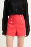 Answear Lab pantaloni scurti culoarea rosu, neted, high waist