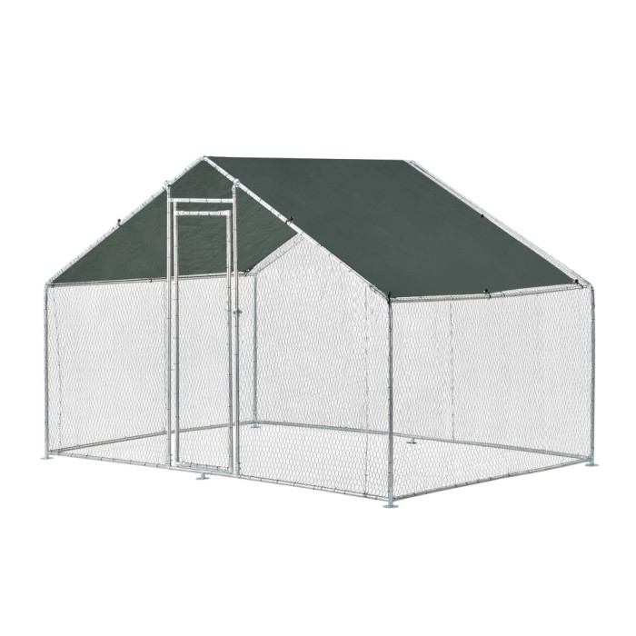 Cotet de exterior Bird 3 x 2 x 2 m otel/polietilena argintiu/verde inchis [pro.tec] HausGarden Leisure