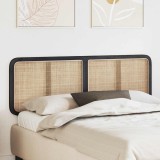 vidaXL Tăblie cap cu headboard Negru 160 x 55 x 3 cm Ratan 42011571