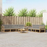 vidaXL Set de canapele de exterior cu pernă 7 pcs Alb și gri deschis 3386150