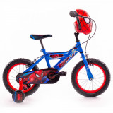 Bicicleta copii cu roti ajutatoare Spiderman 14 inch, Huffy