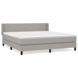 Cumpara ieftin Pat continental, gri deschis, 180x200 cm, material textil