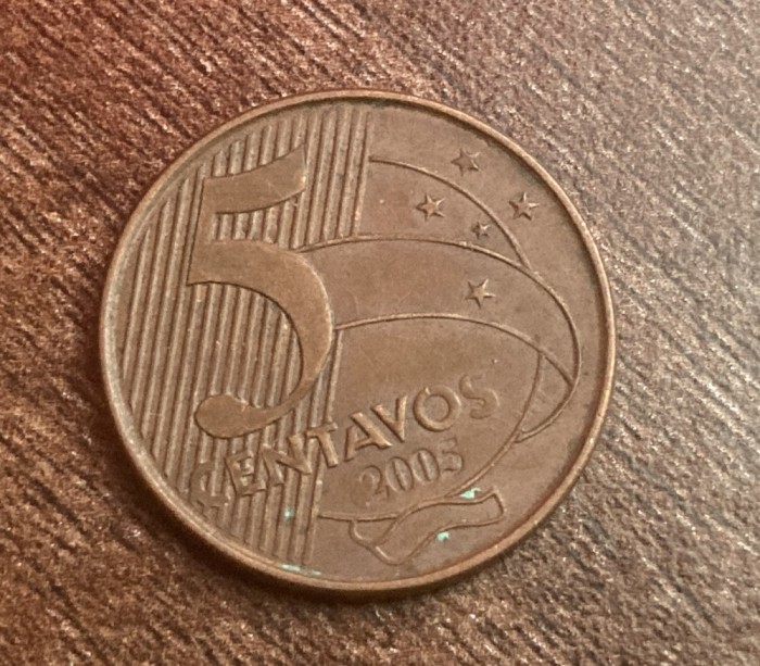C50 - Moneda foarte veche - Brazilia - 5 centavos - 2005