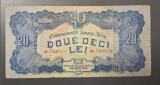 Bancnota Romania 20 LEI 1944 Comandamentul Armatei Rosii C.A.R - raritate, stare conform foto