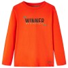 Tricou de copii cu m&acirc;neci lungi portocaliu aprins 116, vidaXL