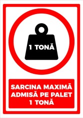 Indicator pentru sarcina maxima pe palet 1 tona foto