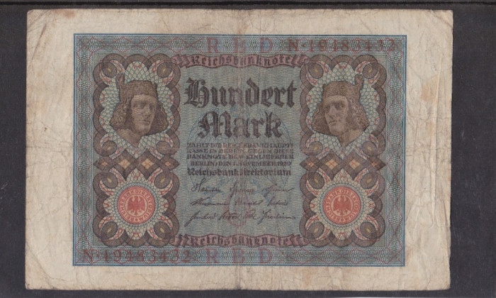 M1 - Bancnota foarte veche - Germania - 100 marci - 1922
