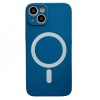 Husa magsafe pentru apple iphone 12, silicon, protectie pentru camera, magnetica, incarcare wireless, flippy, albastru