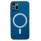 Husa magsafe pentru apple iphone 12, silicon, protectie pentru camera, magnetica, incarcare wireless, flippy, albastru