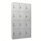 Dulap Metalic Asamblat 12 Compartimente 1800x1000x500mm Gri Deschis Usi Intarite Zero