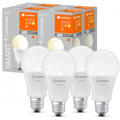 Set 4 becuri LED inteligente LEDVANCE, E27, alb cald (2700 K), inlocuieste becurile incandescente cu 60W - RESIGILAT