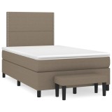 vidaXL Pat box spring cu saltea, taupe, 120x190 cm material textil 3270352