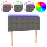 Cumpara ieftin Tablie de pat cu LED, gri, 90x5x78/88 cm, piele ecologica