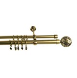 Galerie dubla YF1901240D-AB, metal, alama antic, 19/25 mm, 240 cm, accesorii incluse