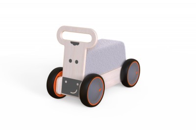 Jucarie din lemn 3 in 1 Vacuta ride-on, premergator si carucior foto