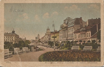 *Romania, Arad, carte postala circulata intern, 1939 foto