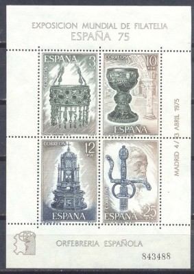 C5495 - - Spania 1975 - bloc nestampilat MNH foto