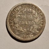 Franța demi 1/2 franc 1808/A/Paris argint Napoleon l