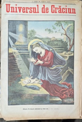 Revista Universul Literar nr.51/1897 pe coperta Sfanta Fecioara adorand pe Fiul sau foto