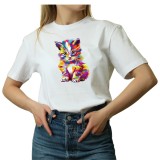 Tricou Dama Pisici furioase si replica ironica, alb, bumbac, marimea M