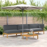 vidaXL Set de canapea cu pernă 4 pcs Antracit Lemn Solid de Acacia 3418484