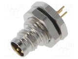 Conector M8 soclu tată 48V 4A 3 pini IP67 THT LUTRONIC