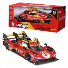 Macheta auto 2024 ferrari 499p #50 fuoco/molina/nielsen castigatoare la Cursa de 24 de Ore de la Le Mans 2024 scara 1/24 rosu galben si negru