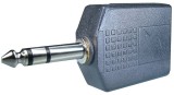 Adaptor jack tata 6,3 mm stereo - 2 x jack mama 6,3 stereo - 126648
