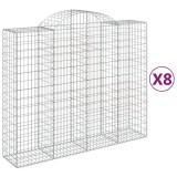 Cumpara ieftin Cosuri gabion arcuite 8 buc, 200x50x160/180 cm, fier galvanizat