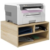 HOMCOM Organizator birou aspect lemn cu 3 compartimente, suport imprimantă dim. 47L x 40l x 22,5H cm | Aosom Romania