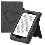 Husa kwmobile pentru Amazon Kindle Paperwhite 7, Piele ecologica, Gri/Negru, 56268.02