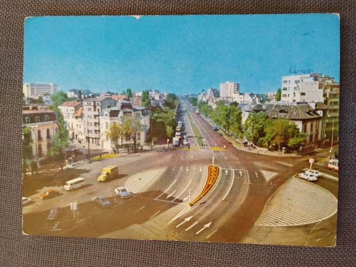 CPIB 23147 CARTE POSTALA - BUCURESTI. PIATA ROMANA SI B-DUL ANA IPATESCU, CIRCULATA, 1972, TIMBRU