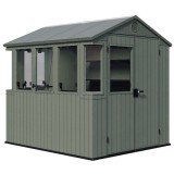 Casuta de gradina, Keter Darwin, Potting Shed, 6x8, din Evotech, verde oliv, pentru depozitare si rasaduri, cu podea rezistenta, usor de asamblat, 190