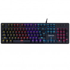 Tastatura gaming Spacer Warrior, Switch-uri mecanice Blue, LED RGB