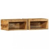 Dulapuri TV Perete Lemn Mango Masiv 2 Buc 40x30x19 cm Raft Suspendat Depozitare Living