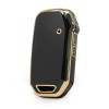 Husa Cheie Auto Kia, Smartkey, 3 butoane, Tpu, Negru cu contur auriu AutoProtect KeyCars, Oem