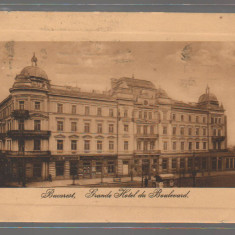 CPIB 20930 CARTE POSTALA - BUCURESTI. BUCAREST, GRANDE HOTEL DU BOULEVARD, 1912