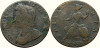 1734, &frac12; penny - George al II-lea - Regatul Unit!, Europa