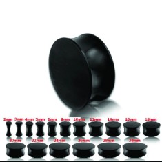 Plug negru pentru ureche in forma de sa - La?ime: 6 mm foto