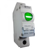 Lampa led 230V de semnalizare verde cu montaj pe sina in tablouri electrice IP20, Omu System