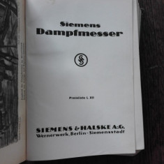 SIEMENS DAMPFMESSER (CARTE TEHNICA, CATALOG, SIEMENS, IN LIMBA GERMANA)