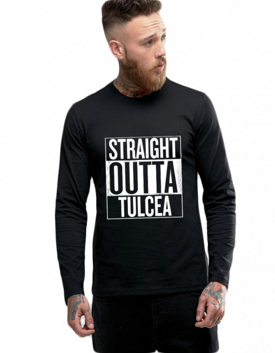 Bluza barbati neagra - Straight Outta Tulcea - XL