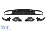 Difuzor tip C63 cu capace cromate pentru bara spate A Design potrivit pentru Mercedes C-Class C205 Coupe 2015-2019 -oo--oo-, cu garnitura cromata Perf