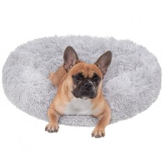 Pat Sersimo pentru caini si pisici, cu husa detasabila, gri, diametru 60cm Household NewTrend