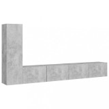 Cumpara ieftin Set de dulapuri TV, 3 buc., gri beton, lemn prelucrat