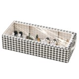 Cutie Depozitare cu Cadru Metalic, pentru Incaltaminte, Haine, Lingerie, Fermoar Calitativ, Fereastra Transparenta, Manere Laterale, 60 x 30 x 16 cm,