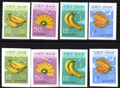 VIETNAM 1970, Fructe, serie neuzata, MNH, dant+nedant foto